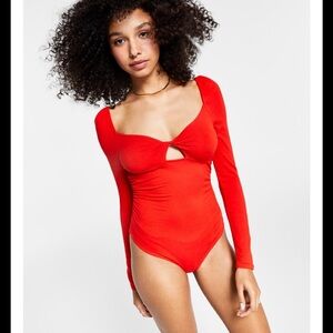BAR III keyhole twist front bodysuit RED/ size XXS